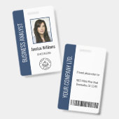 Badge Photo personnalisée de l'employé, Code barre, Logo (Avant & arrière)