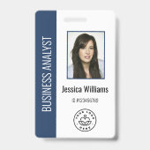 Badge Photo personnalisée de l'employé, Code barre, Logo (Avant)