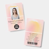 Badge Photo personnalisée de l'employé, code-barres, log (Avant & arrière)