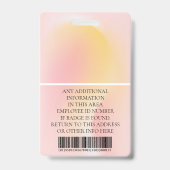 Badge Photo personnalisée de l'employé, code-barres, log (Arrière)
