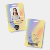 Badge Photo personnalisée de l'employé, code-barres, log (Avant & arrière)
