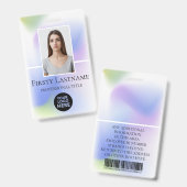 Badge Photo personnalisée de l'employé, code-barres, log (Avant & arrière)