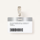 Badge Photo personnalisée de l'employé, code-barres, log (Dos avec clip)