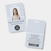 Badge Photo personnalisée de l'employé, code-barres, log (Avant & arrière)