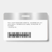 Badge Photo personnalisée de l'employé, code-barres, log (Arrière)