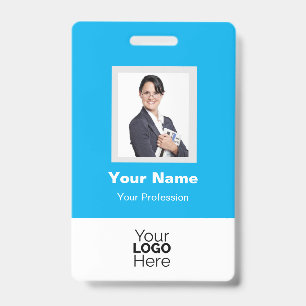 Badge Photo personnalisée de l'employé, code QR, logo,