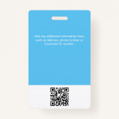 Badge Photo personnalisée de l'employé, code QR, logo, i (Dos)