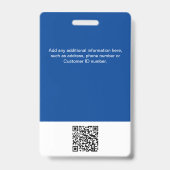 Badge Photo personnalisée de l'employé, code QR, logo, i (Dos)