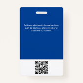 Badge Photo personnalisée de l'employé, code QR, logo, i (Dos)