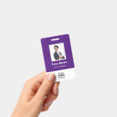 Badge Photo personnalisée de l'employé, code QR, logo, i (À main)