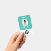 Badge Photo personnalisée de l'employé, code Qr, logo, n (Manuel / portable)