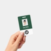 Badge Photo personnalisée de l'employé, code Qr, logo, n (Manuel / portable)