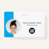 Badge Photo personnalisée de l'employé, code QR, logo, n (Devant)
