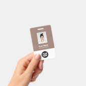 Badge Photo personnalisée de l'employé, code Qr, logo, n (Manuel / portable)