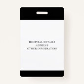 Badge Photo personnalisée de l'employé de l'hôpital Médi (Dos)