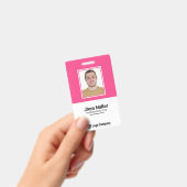 Badge Photo personnalisée de l'employé, logo, code à bar (À main)