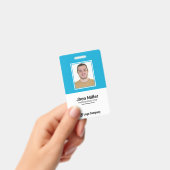 Badge Photo personnalisée de l'employé, logo, code à bar (À main)