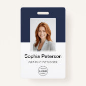 Badge Photo personnalisée de l'employé, logo, nom (Devant)