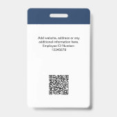 Badge Photo personnalisée de l'employé, logo, nom, code  (Dos)