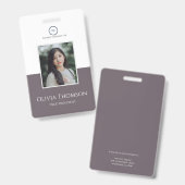 Badge Photo personnalisée de l'employé, logo, nom Granit (Recto et verso)