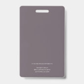 Badge Photo personnalisée de l'employé, logo, nom Granit (Dos)