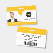 Badge Photo personnalisée de l'employé, nom (Avant & arrière)