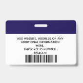Badge Photo personnalisée de l'employé, nom (Arrière)