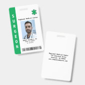 Badge Photo personnalisée de l'employé, nom, code barre, (Avant & arrière)