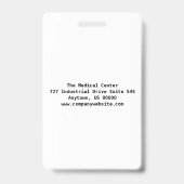 Badge Photo personnalisée de l'employé, nom, code barre, (Arrière)