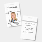 Badge Photo personnalisée de l'employé professionnel sim (Avant & arrière)