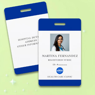 Badge Photo personnalisée d'employé d'hôpital médical bl