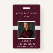 Badge Photo personnalisée et code QR - ID professionnel (Devant)