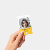 Badge Photo personnalisée jaune Code QR Logo de l'employ (Manuel / portable)