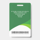 Badge Photo personnalisée Nom de l'employé de l'entrepri (Back)