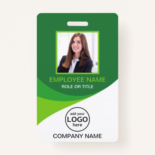 Badge Photo personnalisée Nom de l'employé de l'entrepri (Devant)