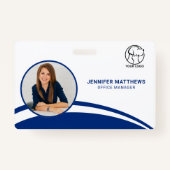 Badge Photo personnalisée Nom du logo de l'employé Insig (Devant)