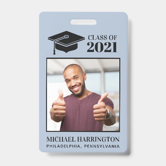 Badge Photo personnalisée, texte et couleur (Front)