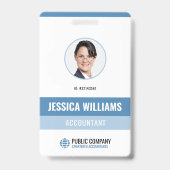 Badge Photo personnelle moderne Code du personnel de l'e (Face)