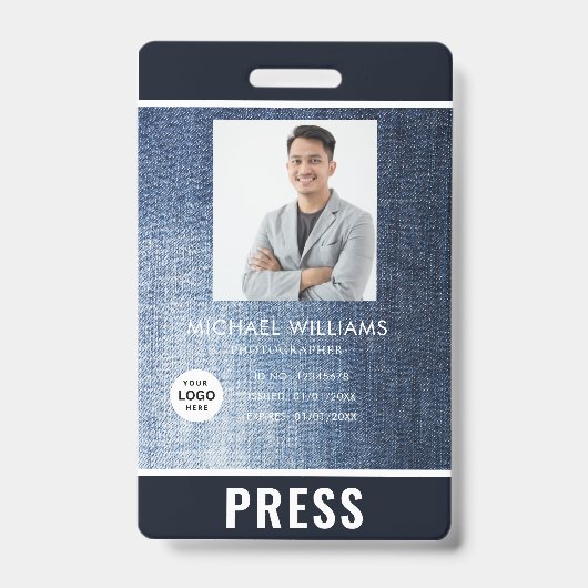 Badge Photo Photographe Insigne de presse (Front)