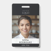 Badge Photo professionnelle élégante Identité du bureau  (Front)