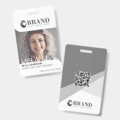 Badge Photo professionnelle moderne tendance Code QR (Recto et verso)