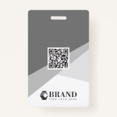 Badge Photo professionnelle moderne tendance Code QR (Dos)