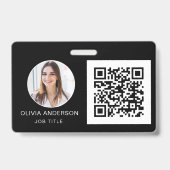 Badge Photo professionnelle QR Code Carte de visite blan (Avant)