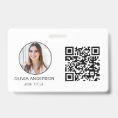 Badge Photo professionnelle QR Code Carte de visite blan (Avant)