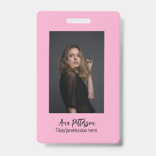 Badge photo professionnelle QR site email social moderne