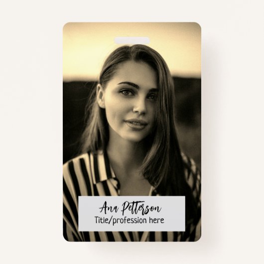 Badge photo professionnelle QR site email social moderne (Devant)