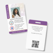 Badge Photo publique notaire professionnelle Code QR Cod (Recto et verso)