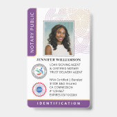 Badge Photo publique notaire professionnelle Code QR Cod (Face)