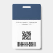 Badge Photo Qr BarCode de l'employé de l'hôpital personn (Arrière)