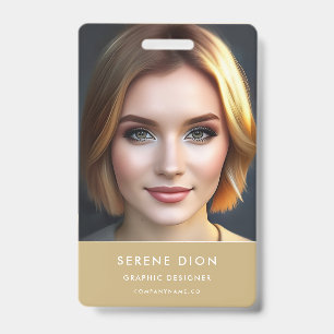 Badge Photo QR de carte d'identité minimale pour employé
